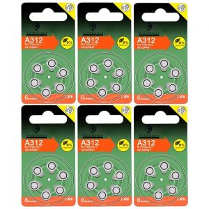 Lot de 36 Piles bouton Zinc Air Type A312/312 145V pour appareils auditifs compatibles PR41 - Visiodirect -