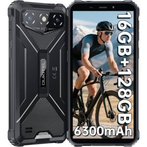 OUKITEL G3 Smartphone Incassable Android 14 6 6300mAh- 16Go+128Go/1To 13MP Double SIM 4G T&eacute;l&eacute;phone Incassable Face ID GPS - Noir