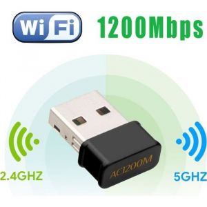 Mini USB WiFi Adaptateur 1200Mbps Cl&eacute; WiFi Dongle AC Dual Band WiFi Wireless Adaptateur Compatible avec Windows 7/8/8.1/10 / Mac OS