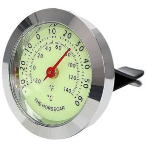 Thermom&egrave;tre lumineux pour voiture - OKZ - Clip da&eacute;ration - 4 cm diam&egrave;tre - Coque en m&eacute;tal galvanis&eacute; - Anti-rayures