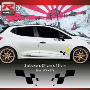 Sticker - ADNAUTO - RENAULT SPORT - Lot de 2 - Noir - Clio Megane Twingo