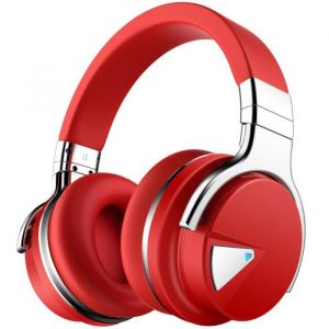 COWIN E7 Rouge Casque à Réduction Active du Bruit Casque Bluetooth avec Micro sur loreille Casque sans Fil
