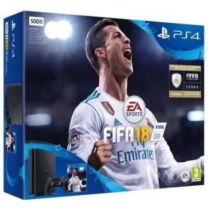 Console Sony PlayStation 4 Slim 500 Go + Manette + Fifa 18 - Noir - Reconditionn&eacute; - Excellent &eacute;tat