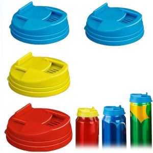 4 Bouchon Pour Canette Soda-Mat&eacute;riau s&ucirc;r solide et durable facile &agrave; transporter Couvercle De CanetteBoisson R&eacute;utilisables