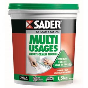 Enduit multi-usages - SADER - Pr&ecirc;t &agrave; lemploi - 15kg - Blanc - COV A+
