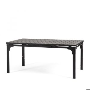 Table à manger extensible dextérieur Thomas XL avec structure en acier et plateau en polyéthylène aspect bois (Anthracite)