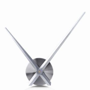 Grande Horloge Murale Aiguilles 31.5cm Simple Argent sans Chiffre Mécanisme de Mouvement dHorloge DIY Frameless avec Long Mains