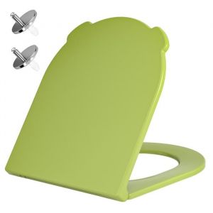 AquaWise Abattant WC Silencieuse R&eacute;sine Duroplast Cuvette Wc softclose Antibact&eacute;rienne Rapide &agrave; Nettoyer D&eacute;montage Facile Vert
