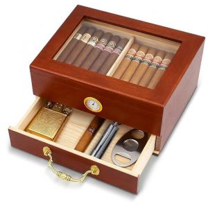 Cave &agrave; Cigare Coffret &agrave; Cigares en C&egrave;dre Espagnol Bo&icirc;te &agrave; Cigares avec Hygrom&egrave;tre Num&eacute;rique Bo&icirc;te a Cigare S&eacute;parateur et