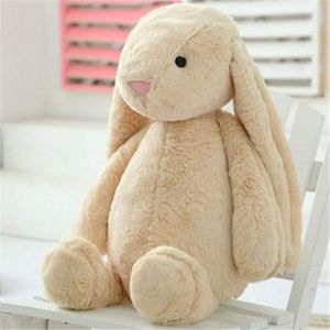 Jouet en peluche Lapin 30cm - Grandes oreilles - Marron - Pour bébé - Cadeau danniversaire