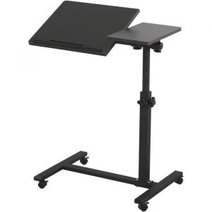 Table de chevet &agrave; roulettes pour ordinateur portable - Table de chevet inclinable - Table de lit avec roulettes - Support A585