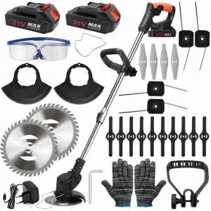 Tondeuse à Gazon Sans Fil 1800W - Moteur Brushless 1500 RPM Légère et Réglable pour Jardin/Pelouse