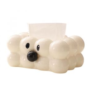 Bo&icirc;te &agrave; mouchoirs cr&eacute;ative en forme de clown en barbe &agrave; papa avec nez noir/rouge Porte-papier d&eacute;coratif