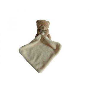 Peluche ours avec mouchoir marron beige 11 cm &ndash; Doudou et Compagnie