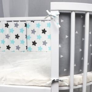 SURENHAP Tour de lit pour lit de bébé Lit bébé berceau pare-chocs impression motif bébé literie chevet bébé berceau point presse