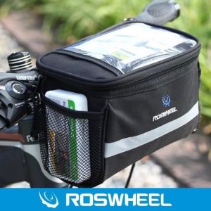 Sac-Sacoche de guidon avant ROSWHEEL Noir 3.5L en polyester et PVC avec poche de carte