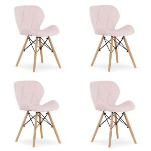Chaise en velours LAGO - rose x 4 OSKAR design moderne