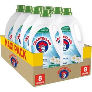 Chanteclair - Lessive Liquide Concentrées Musc Blanc Ultra Détachantes et Efficaces aussi à Froid 40 lavages - 8x 1800 ml
