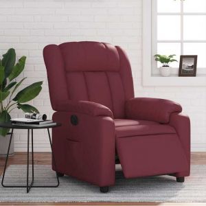 BEWI&reg;Fauteuil inclinable - Fauteuil R&eacute;glable/Fauteuil de relax - 1 personne - &eacute;lectrique Rouge bordeaux Similicuir &FR54114