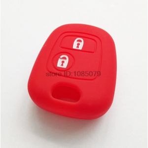 Housse de clé télécommande en Silicone 2 boutons pour citroën C1 C2 C3 C4 Xsara Picasso Peugeot 106 107 206 207 307 [9812F2D]