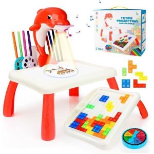 Table de Projecteur de Dessin pour Enfants Tableau Enfant avec Projecteur IntelligentJouet ducatif pour Enfants Roug TABLEAU ENFANT