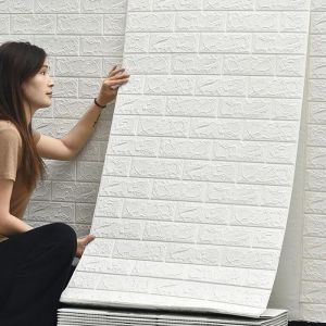 Panneaux Muraux 3d Adhesif 70 cm x 20 M - 5 mm Papier Peint Brique Aspect Pierre Stickers Muraux Imperméable Papier Peint Mural