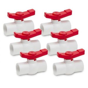 6 Pcs 40MM Robinet à Bille en PVC - Robinet dArrêt dEau à Poignée 90 Degrés - Raccords de Tuyauterie