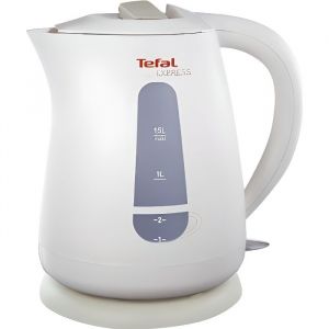 Bouilloire TEFAL Express Eco (KO299) 1.5L 2200W Blanc-écru - Coulée sans fil - Rangement du cordon