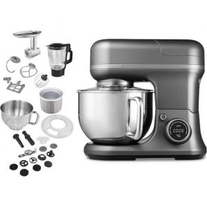 MEDION LIFE MD18440 Robot cuisine 4-en-1 1 200 W 8 vitesses &eacute;cran tactile bol inox