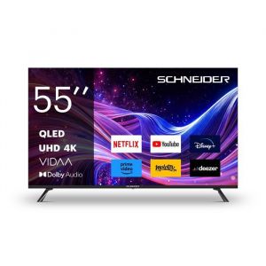 SCHNEIDER - GMS55A1 - T&eacute;l&eacute;viseur QLED 55 (139cm) - Smart Vidaa - 3840 x 2160 pix 4K UHD - Bluetooth - HDMIx3 - Netflix