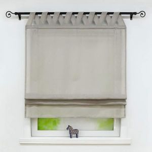 Rideaux Store occultant bateau enrouleur fenetre sans per&ccedil;age semi-transparent gris largeur 120 cm&nbsp;x&nbsp;longueur 140 cm