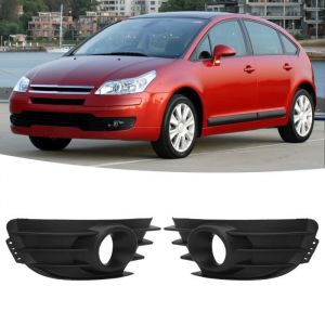 Dilwe Grille de phares antibrouillard 1 Paire de Caches Noirs de Calandre Antibrouillard de Pare-chocs Avant pour C4 auto grille