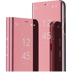Huawei P40 Lite E Miroir Coque à Rabat Mirror Smart View Standing 360° Protecteur Huawei P40 Lite E Y7P. Flip Mirror: Rose N