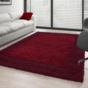 Tapis Shaggy - Ayyildiz - Rouge-Bordeaux - 240x340 cm - 100% PP - Intérieur