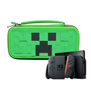 Housse de Rangement Nintendo Switch 2 - Motif Minecraft - Pochette de Transport Rigide &agrave; Main