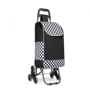 Chariot de Courses 31 Litres 2 en 1 Chariot de Courses Pliable Chariot dépicerie - Léger Étanche et avec Sac Isotherme Noir