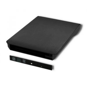 Bo&icirc;tier de lecteur optique - Qoltec - CD/DVD SATA - USB 3.0 - 9.5mm - Noir