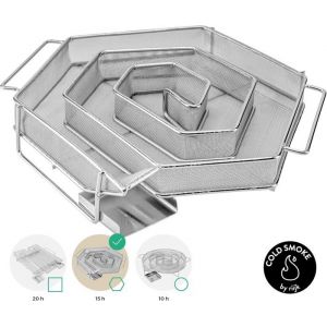 G&eacute;n&eacute;rateur de fum&eacute;e pour fumoir professionnel - pour fumer dans la bouilloire du gril et le fumoir avec sciure de bois - 6 angles