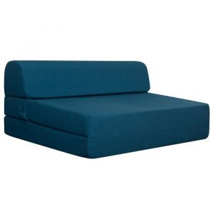 Chauffeuse convertible 2 places en mousse Bleu - Terre de Nuit