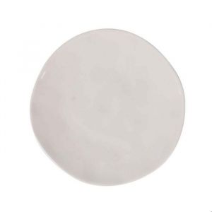 Lot de 12 assiettes rondes plates et empilables DAVOS 20 x 2 cm plat &agrave; service plat de table en porcelaine ivoire - 409 g