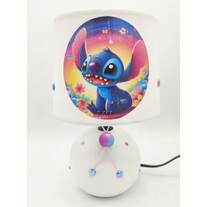 LAMPE DE CHEVET BOULE BLANC PERLE STRASS STITCH
