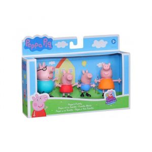 Coffret Famille De Peppa Pig : Peppa - Georges - Papa Pig - Maman Pig - 4 Figurines - Personnage Peppa Le Cochon