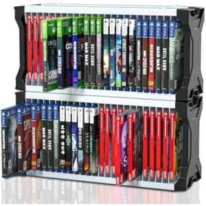 Tour de rangement de jeux vidéo étagère de rangement de jeux vidéo verticale ou horizontale compatible avec les jeux PS5 les j