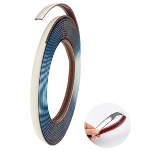 Bande de Garniture Voiture 8mm*5m Baguette Adhesive Chrome pour Carrosserie Fenêtre Décoration Extérieure (5M 8mm)