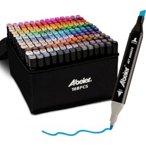 168 Couleurs Marqueurs Feutres &Agrave; Alcool Permanents Marqueur KitAlcool Double Pointe Alcool Professionnel Twinmarkers Cr&eacute;atif Pour