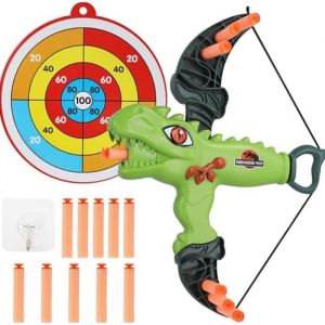 Dinosaure Arc et Flèche Jouets pour Enfants Tir à larc Jeux de Plein Air Jouet Enfant 4 5 6 7 8 Ans Garçon Jouet  pour Enfants