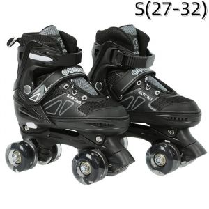 Patins &agrave; roulettes r&eacute;glables pour enfants YYIXING&reg; - Noir - Taille S (27-32)