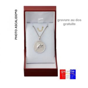 Ensemble pendentif astro Zodiac BELIER medaille et chaine en argent massif avec coffret pour offrir. Gravure possible