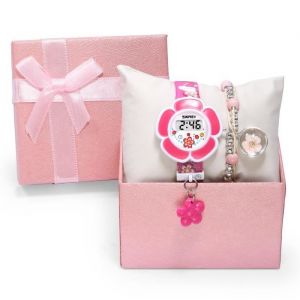 Coffret Montre Fille et Bracelet - Cadeau pour enfants - Fleurs jolie 2021 marque montres numérique rose