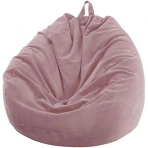 Pouf adulte 85x110 cm (sans rembourrage) &ndash; velours c&ocirc;tel&eacute; int&eacute;rieur/ext&eacute;rieur (rose) .
